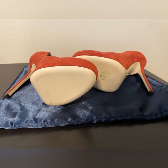 Sergio Rossi round roe terracota suede platform pumps 38 - Picture 7 of 9